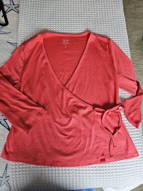 GAP Coral Wrap Tunic Top